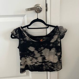 Las Pepas Black Beige Crop Top